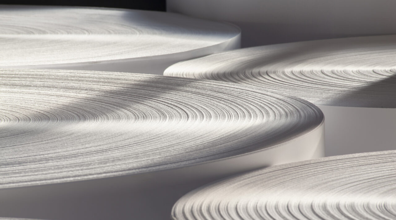 Rolls of industrial paper Rolls of industrial white paper.